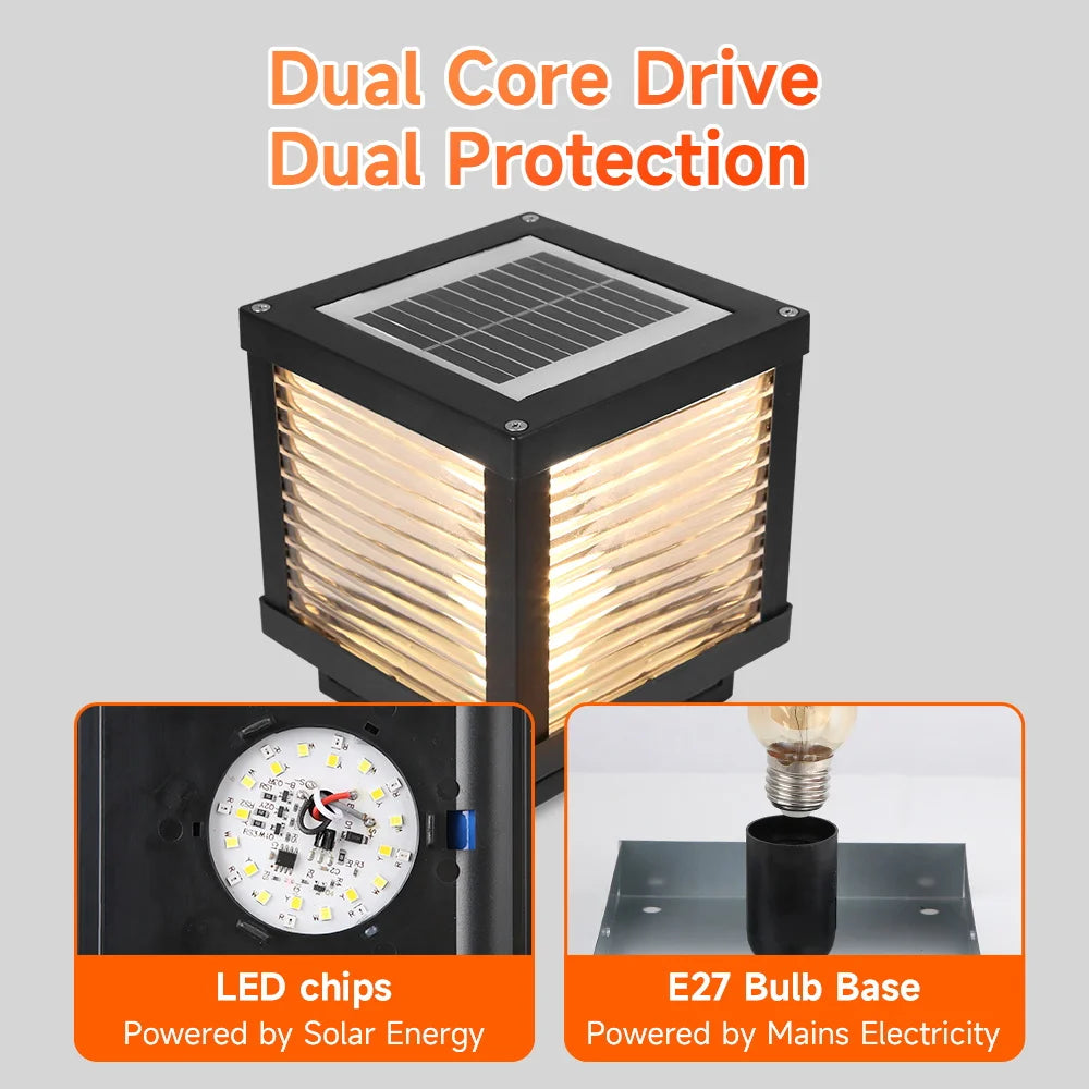 Outdoor Lighting Solar Garden Lights Installable Bulb Exterior Decoration Solar Lights for Patio Path Fence Sunlight Pillar Lamp - QueensalesOF