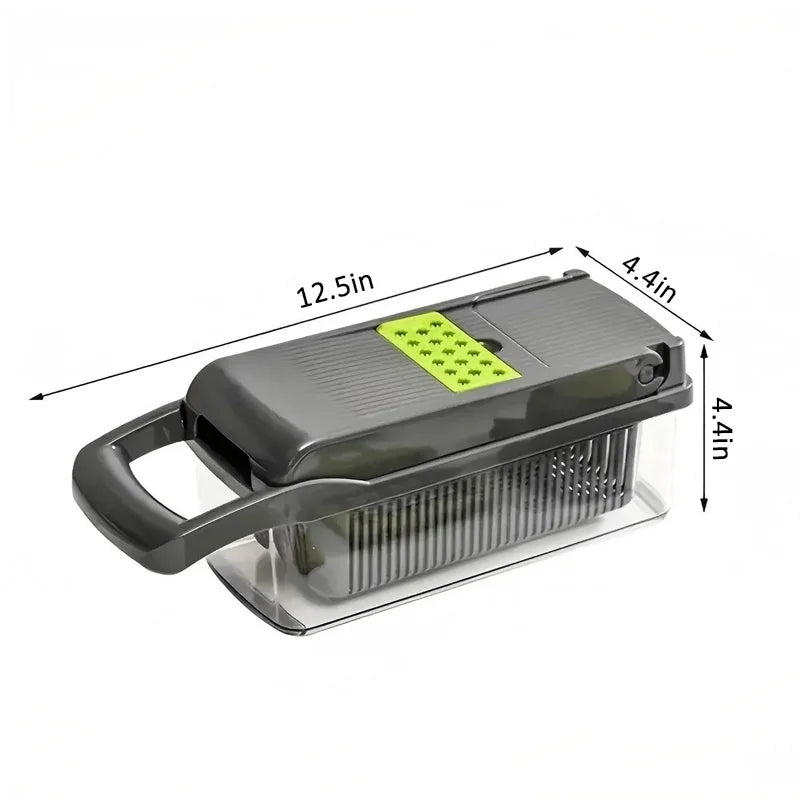 16-in-1 Vegetable Chopper PE+ABS Multi-Blade Kitchen Gadget for Home Cooking & Meal Prep - QueensalesOF