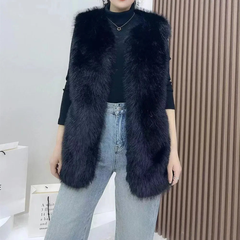 2023 New Fur Vest Women High Quality Fashion Vest