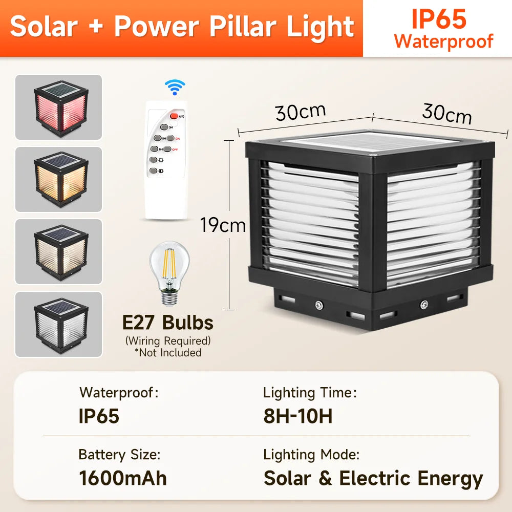 Outdoor Lighting Solar Garden Lights Installable Bulb Exterior Decoration Solar Lights for Patio Path Fence Sunlight Pillar Lamp - QueensalesOF