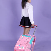 Children Trolley backpack wheels Student High capacity School bags Rolling Backpack kids Trolley bag school backpack wheeled bag - QueensalesOF