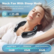 Portable Neck Fan, USB Rechargeable 360° Cooling Hands Free Bladeless, 4 Speeds 16H Battery, Wearable for Travel Office Outdoor - QueensalesOF