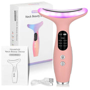 7Color Neck Face Massager Facial Massager Tool for Skin Care at HomeVibrating Face Massager with ThermalsGalvanic Machines Black - QueensalesOF