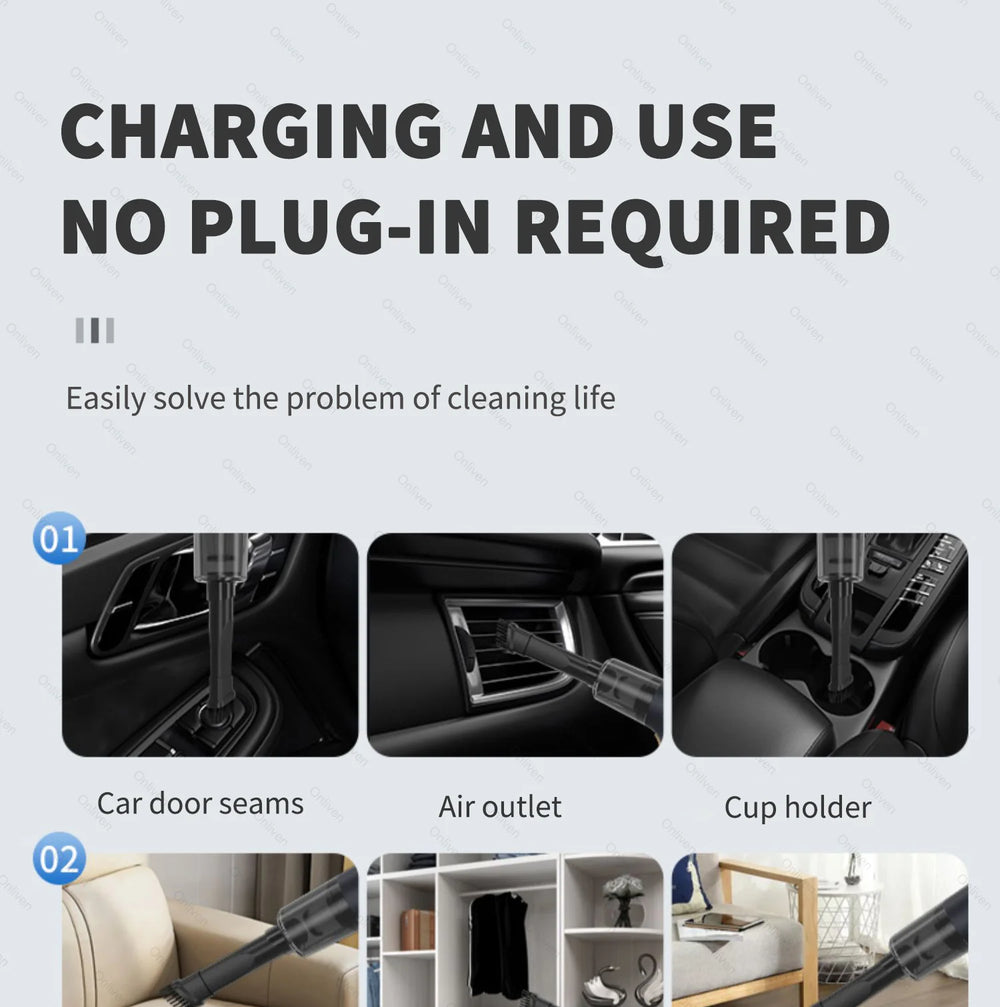 SZUK 17000PA Car Vacuum Clenaer Mini Cordlees Powerful Wirelens Handheid Cleinang Machine Car Cleaner Portoble Vaccum Cleanes - QueensalesOF