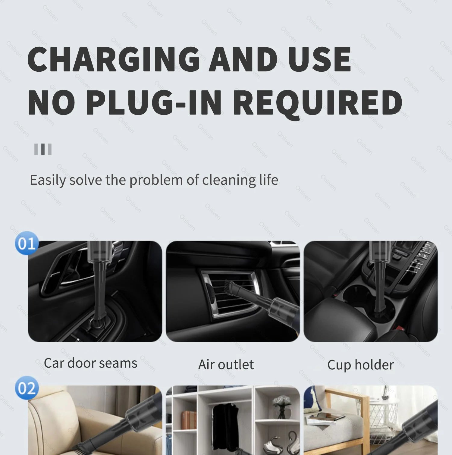 SZUK 17000PA Car Vacuum Clenaer Mini Cordlees Powerful Wirelens Handheid Cleinang Machine Car Cleaner Portoble Vaccum Cleanes