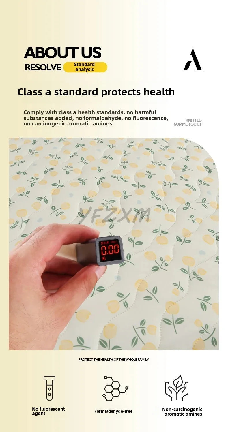 New Florals Spring Summer Blanket for Single Double Soft Skin-friendly Quilt Breathable Comfortable Air Conditioning Comforter - QueensalesOF