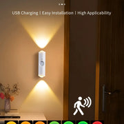 LED Cabinet Lights Motion Sensor Ambient Light Magnetic RGB Rechargeable Wall Sunset Lamp Hallway Stairs Kitchen Night Light - QueensalesOF