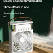 New 3 In 1 Fan AIr Conditioner Household Mini Air Cooler LED Night Light Portable Humidifier Air Adjustment Fan Office Home Fan - QueensalesOF