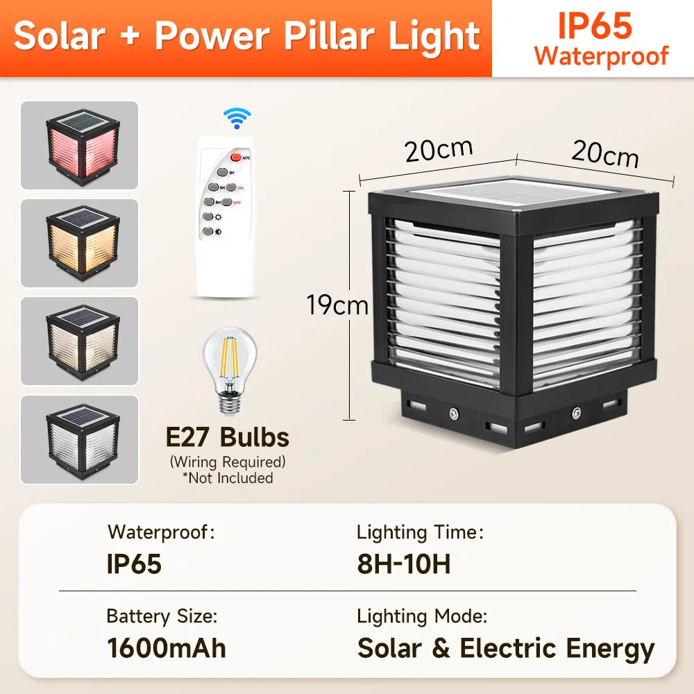 Outdoor Lighting Solar Garden Lights Installable Bulb Exterior Decoration Solar Lights for Patio Path Fence Sunlight Pillar Lamp - QueensalesOF