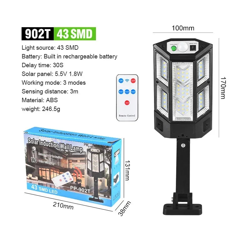 KDULIT Solar Garden Lights Outdoor Solar Clip Light Waterproof Motion Sensor Camping Lamp Fence Street Landscape Wall Decoration - QueensalesOF