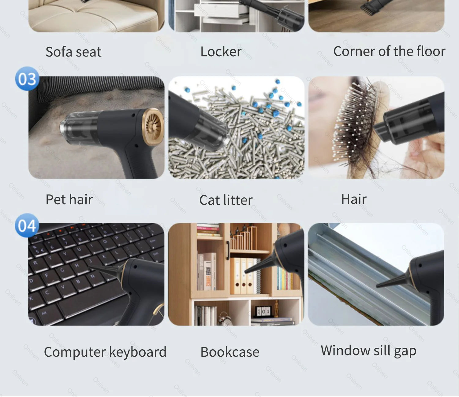 SZUK 17000PA Car Vacuum Clenaer Mini Cordlees Powerful Wirelens Handheid Cleinang Machine Car Cleaner Portoble Vaccum Cleanes