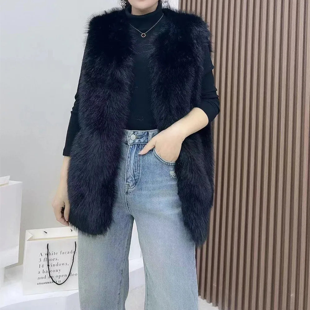 2023 New Fur Vest Women High Quality Fashion Vest