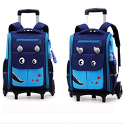 Children Trolley backpack wheels Student High capacity School bags Rolling Backpack kids Trolley bag school backpack wheeled bag - QueensalesOF