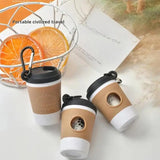 Portable Pet Poop Trash Can Dispenser Creative Coffee Cup Dog Garbage Storage Design Outdoor Dog Walking Garbage Bag Storage Box - QueensalesOF