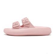 Comemore Thick Platform Sandals Beach Shoes Bathroom Slipper Soft Men Flat Slides Women Slippers Adjustable Buckle Oversized 47 - QueensalesOF