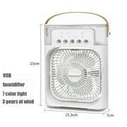 New 3 In 1 Fan AIr Conditioner Household Mini Air Cooler LED Night Light Portable Humidifier Air Adjustment Fan Office Home Fan - QueensalesOF