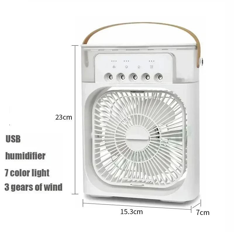 New 3 In 1 Fan AIr Conditioner Household Mini Air Cooler LED Night Light Portable Humidifier Air Adjustment Fan Office Home Fan - QueensalesOF