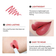 6Colors Lip Stain Pencil Liquid Lip Liner Waterproof Plumping Lip Tint Natural Matte Nude Brown Long Lasting Beauty Makeup Pen - QueensalesOF