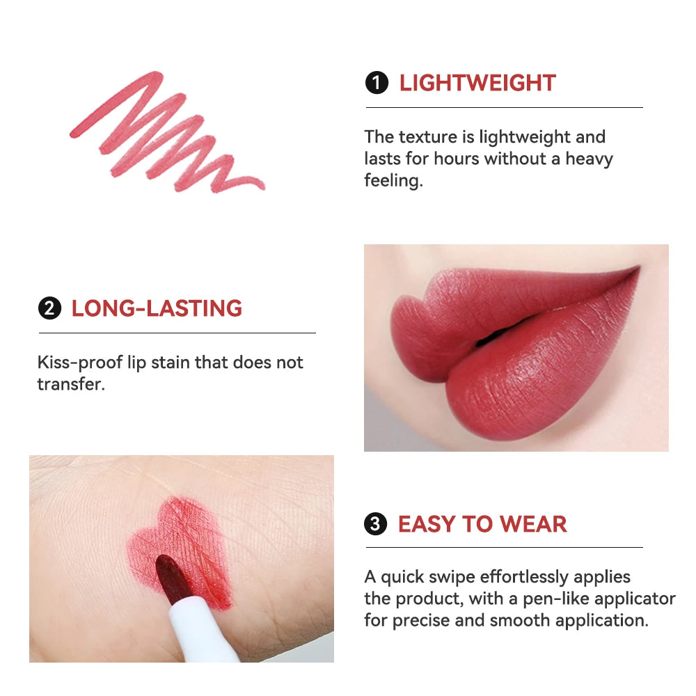 6Colors Lip Stain Pencil Liquid Lip Liner Waterproof Plumping Lip Tint Natural Matte Nude Brown Long Lasting Beauty  Makeup Pen