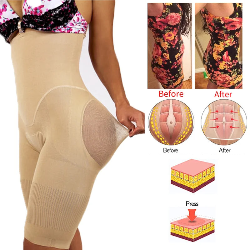Women High Waist Trainer Control Panties Hip Enhancer Tummy Slimming Shapewear Lingeries COMFREE Butt Lifter Bodysuits Fajas - QueensalesOF
