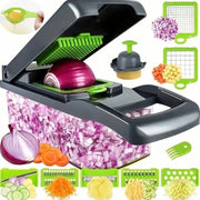 Multifunctional Vegetable Chopper 14/16 in 1 Food Slicer Dicer Grater with Handle, Kitchen Vegetable Cutter Tools Set - QueensalesOF