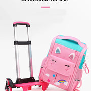 Children Trolley backpack wheels Student High capacity School bags Rolling Backpack kids Trolley bag school backpack wheeled bag - QueensalesOF