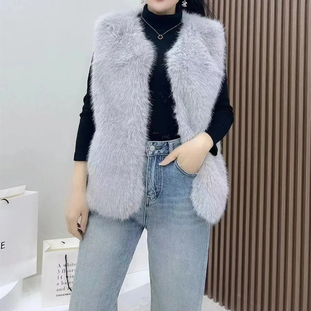 2023 New Fur Vest Women High Quality Fashion Vest