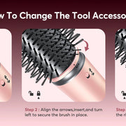 5 in 1 High-Speed Hot Air Styler Frizz-Free Fast Drying No Heat Damage Hair Dryer Curl Volumize Straighten with Travel Bag - QueensalesOF
