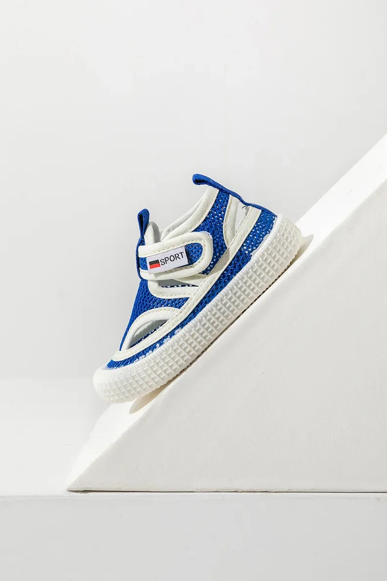 Kids Sandals Children Summer Shoes Boys Girls Half Sandals Cut-outs Hollow Fashion Toe-capped Candy Color Soft Breathable 21-30