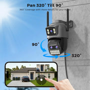 BESDER 15MP Wifi Camera PTZ Outdoor Dual Screen 10X Digital Zoom Human Detection 10MP Security IP Camera Surveillance O-Kam Pro - QueensalesOF