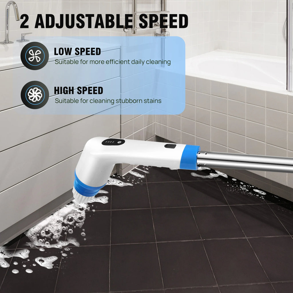 BRIEFNESS Cordless Electric Cleaning Brush 10-in-1 Multifunctional Spin Scrubber Kitchen Bathroom Cleaning Brush Rotary Cleaners
