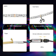 1m USB LED Strip Lights 60LEDs/m RGB Tape SMD 2835 With Remote Control Flexible Tape Diode Ribbon TV Backlight Room Decor - QueensalesOF