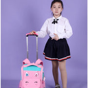 Children Trolley backpack wheels Student High capacity School bags Rolling Backpack kids Trolley bag school backpack wheeled bag - QueensalesOF