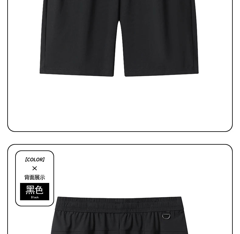 Big Size 9XL Men's Ice Silk Shorts Knee Length Bermuda Male Plus Large Quick Dry Sport Cool Elastic Summer Light Golf Sweatshort