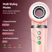 5 in 1 High-Speed Hot Air Styler Frizz-Free Fast Drying No Heat Damage Hair Dryer Curl Volumize Straighten with Travel Bag - QueensalesOF