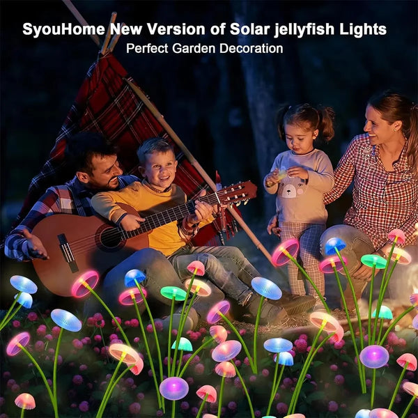 Solar Garden Lights Led Jellyfish Sway For Decoration Yard Outdoor Waterproof Ip65 Outdoor Waterproof Light Light Mushroom Shape - QueensalesOF