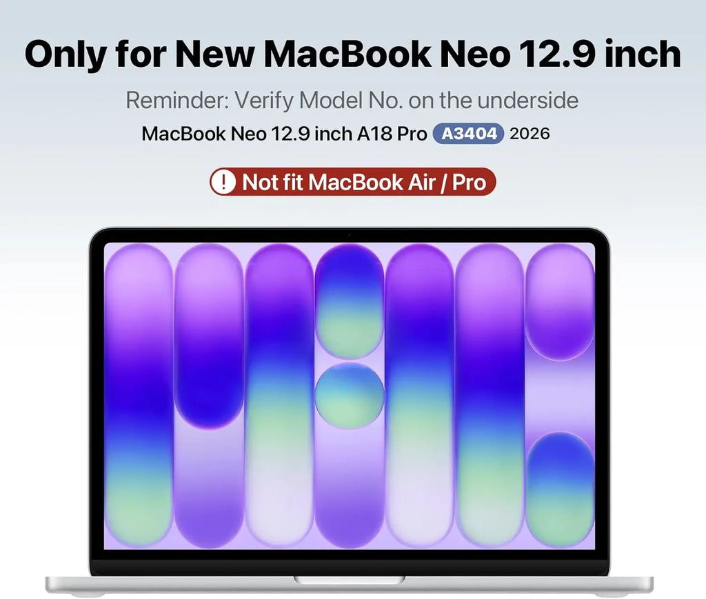 2026 Laptop Case For MacBook Neo Case 13 inch 2026 (Model A3404),Crystal Clear 100% Match Official Color  Hard Shell Laptop Case