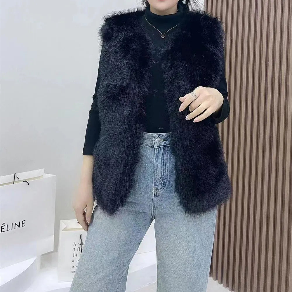 2023 New Fur Vest Women High Quality Fashion Vest