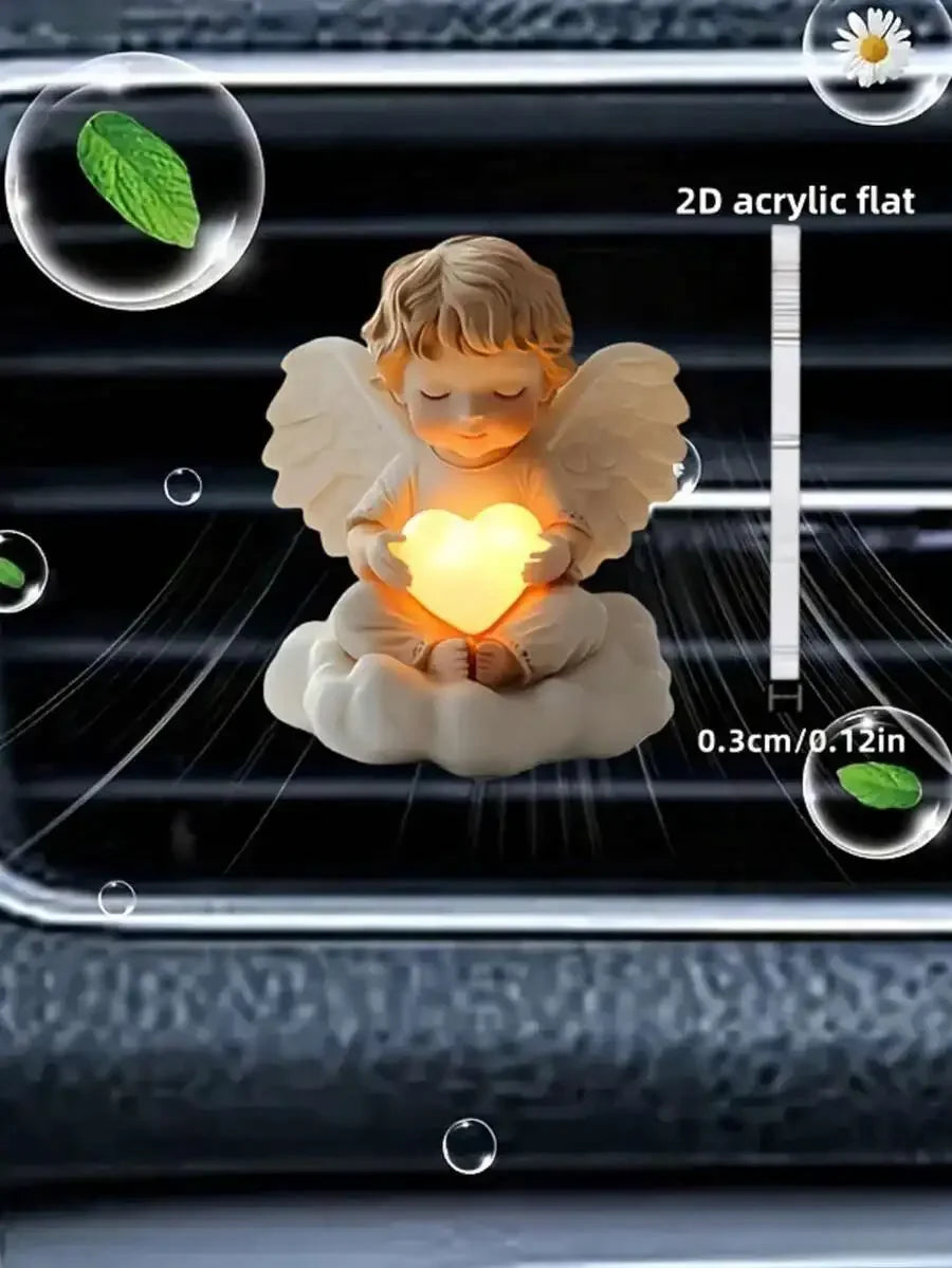 2pcs Angelic Car Air Vent Clip, Women's Car Decor, Cute Acrylic Car Air Freshener Vent Clip, Car Accessory - QueensalesOF