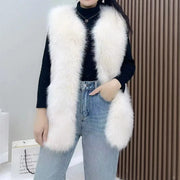 2023 New Fur Vest Women High Quality Fashion Vest - QueensalesOF