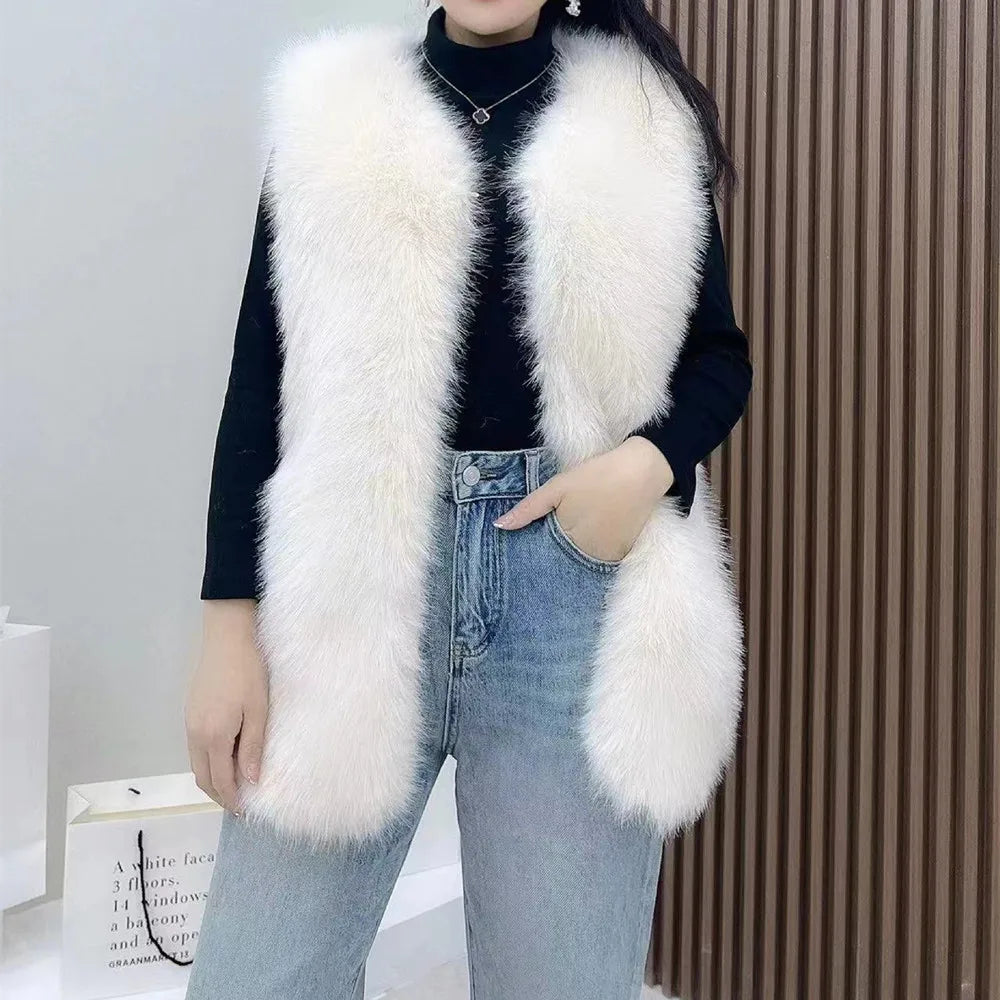 2023 New Fur Vest Women High Quality Fashion Vest
