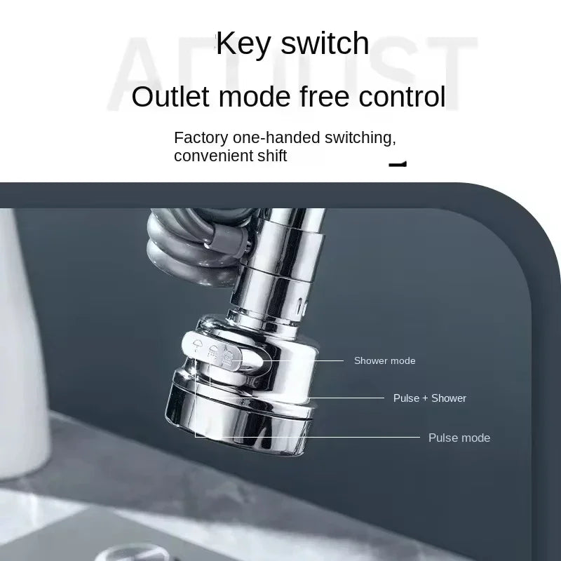 New 3 Modes Sink Faucet 360 Degree Rotation Filter Extension Tube Shower Water Saving Tap Universal Kitchen Gadgets Accessories - QueensalesOF