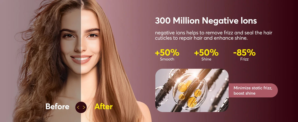 5 in 1 High-Speed Hot Air Styler Frizz-Free Fast Drying No Heat Damage Hair Dryer Curl Volumize Straighten with Travel Bag - QueensalesOF