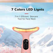 7Color Neck Face Massager Facial Massager Tool for Skin Care at HomeVibrating Face Massager with ThermalsGalvanic Machines Black - QueensalesOF