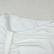 Set de Top Crop con Un Hombro y Falda Larga con Abertura — 2 Piezas - QueensalesOF