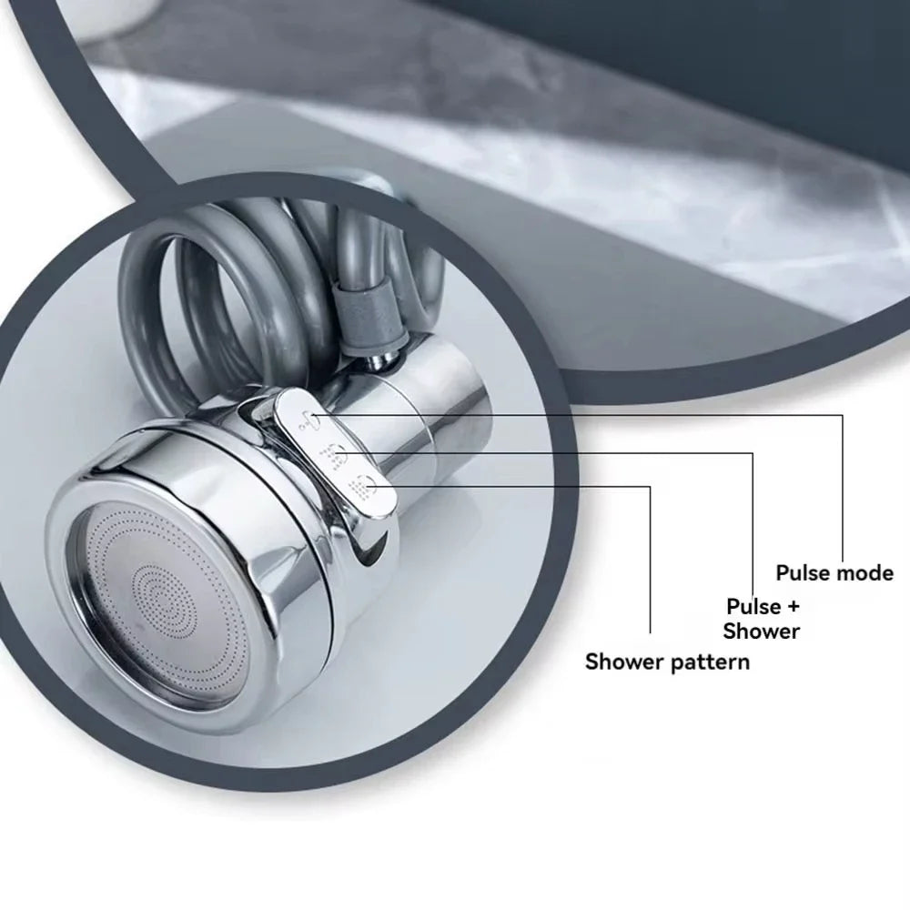New 3 Modes Sink Faucet 360 Degree Rotation Filter Extension Tube Shower Water Saving Tap Universal Kitchen Gadgets Accessories - QueensalesOF