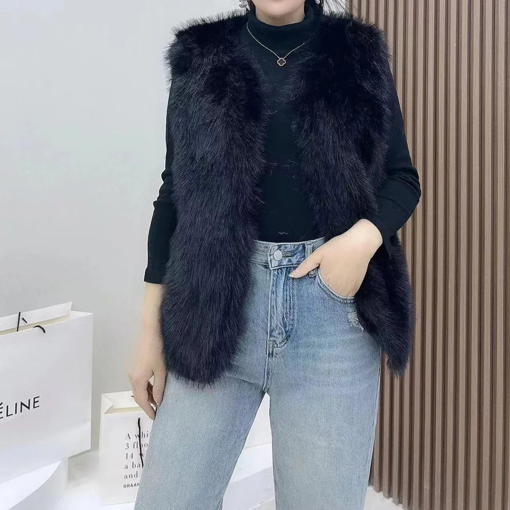 2023 New Fur Vest Women High Quality Fashion Vest