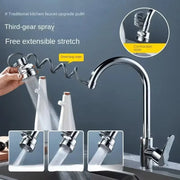 New 3 Modes Sink Faucet 360 Degree Rotation Filter Extension Tube Shower Water Saving Tap Universal Kitchen Gadgets Accessories - QueensalesOF