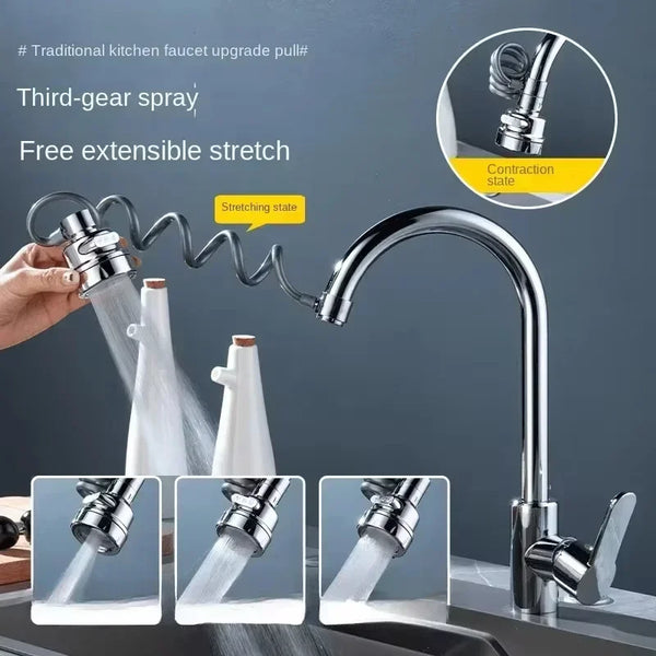 New 3 Modes Sink Faucet 360 Degree Rotation Filter Extension Tube Shower Water Saving Tap Universal Kitchen Gadgets Accessories - QueensalesOF