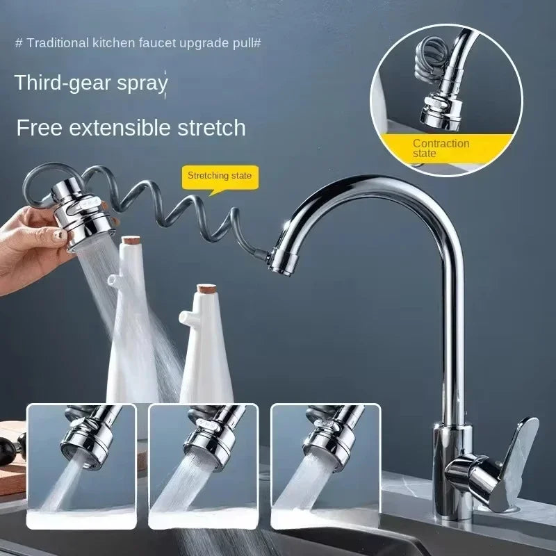 New 3 Modes Sink Faucet 360 Degree Rotation Filter Extension Tube Shower Water Saving Tap Universal Kitchen Gadgets Accessories - QueensalesOF